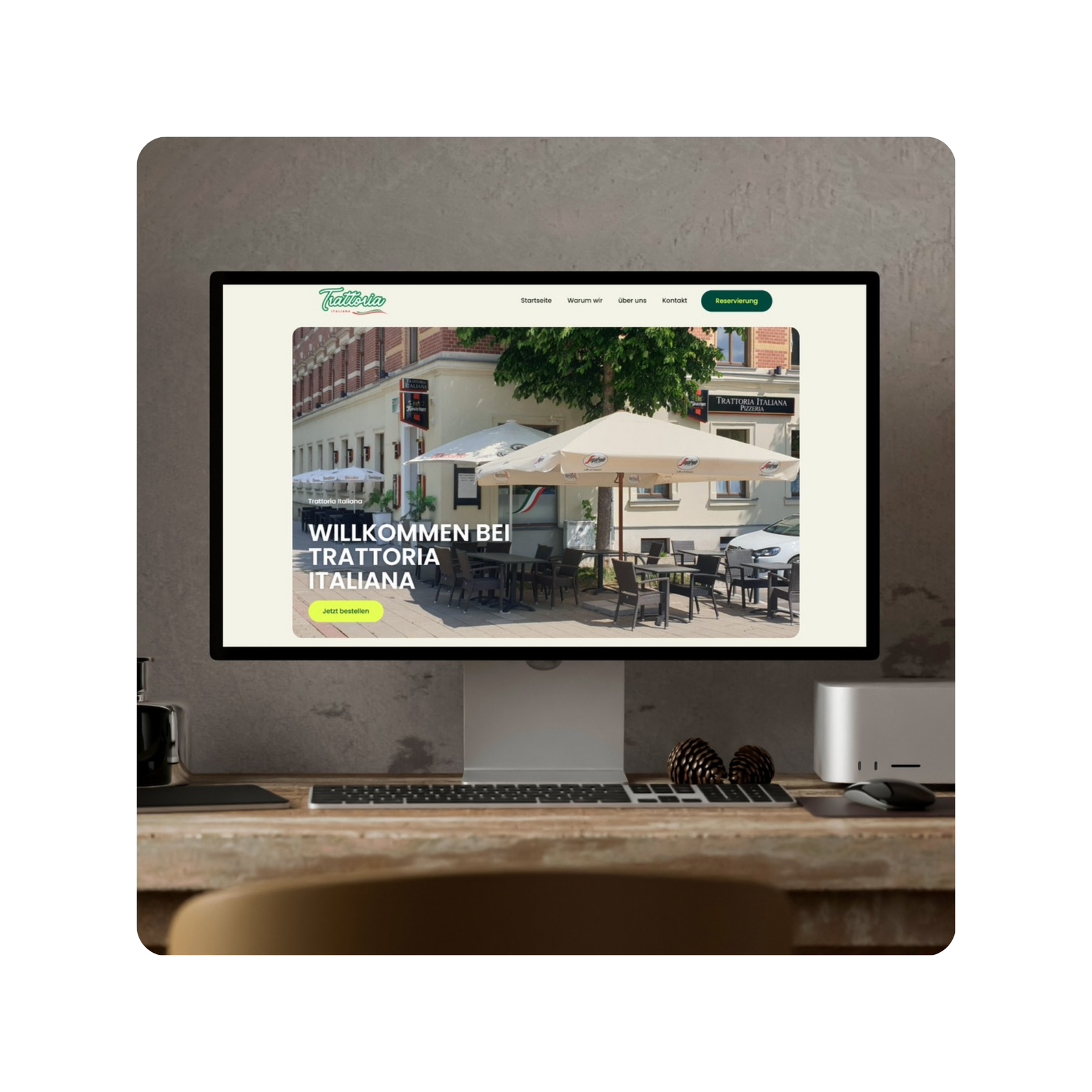Trattoria Italiana Website auf Desktop